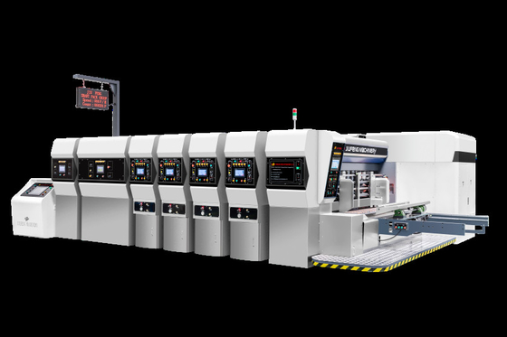 380V / 50HZ / 3PH 압력 자유 유류 카드보드 G6-0920 공급 구조 납 가장자리 진공 전송 4 컬러 프린터 + 슬로터 + 다이 커터 + 비브레이터 + 스택